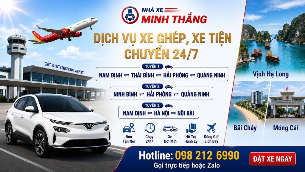 Nhà Xe Quang Thắng - Dịch vụ xe ghép, xe tiện chuyến 24/7